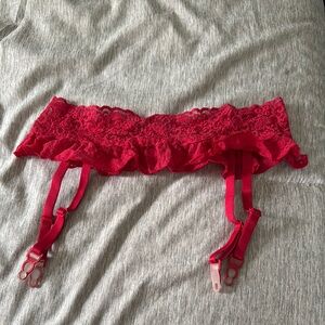 Vibrant Red Lace Lingerie Accessory